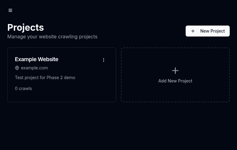 Projects - Manage your website crawling projects